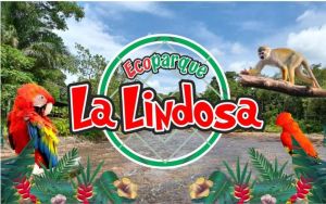 logotipo ecoparque la lindosa con animales alrededor