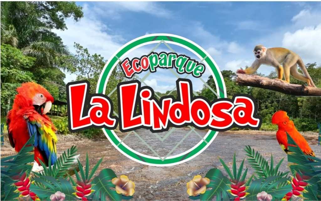 logotipo ecoparque la lindosa con animales alrededor