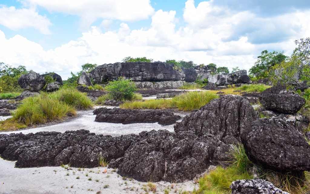 llamativas islas de rocas crean llamativos escenarios en tuneles naturales en el guaviare