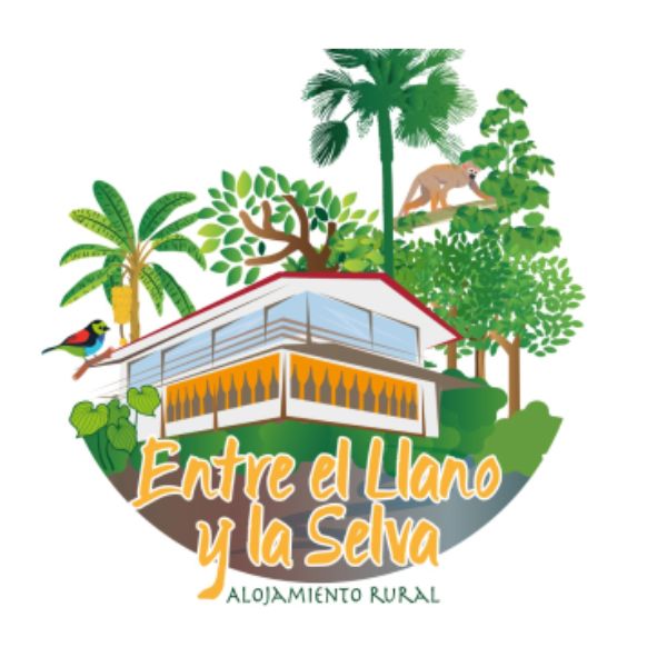 logotipo de entre el llano y la selva un hospedaje del guaviare rodeado de naturaleza